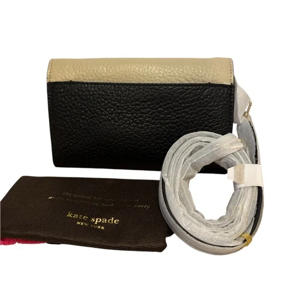 New Kate Spade Saundra Southport Ave. Beige & Black Crossbody Bag - Picture 2 of 6